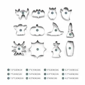 Halloween Ausstechformen Set 12 Stueck Edelstahl Keksformen Kuerbis Fledermaus Backen Werkzeug