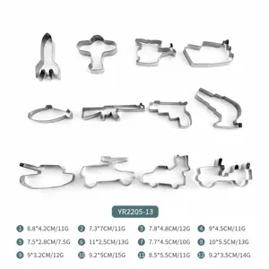 Stainless steel military cookie cutters set 12 pieces DIY baking mold pastry kitchen tools