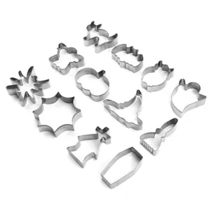 12-teiliges Halloween Keksausstecher Set Edelstahl Kuerbis Fledermaus Formen Backwerkzeug