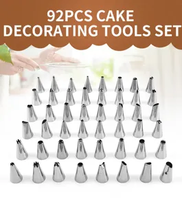 92pcs stainless steel cake decorating tools set professional piping tips for baking pastry