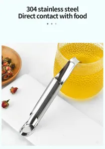 Detail van roestvrijstalen thee-infuser, fijnmazige filterbuis voor het zetten van los thee.