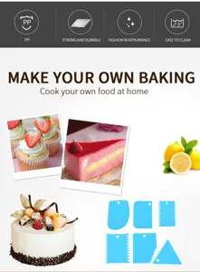 Kit de racloir à gâteau en plastique spatule lissante pour la décoration de pâtisserie
