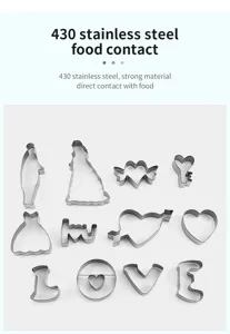 Lot de 12 emporte-pieces biscuits acier inoxydable pour mariage saint-valentin deco.