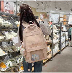 Rosa süßer japanischer Itabag-Rucksack mit transparenter Tasche für Plüschtiere