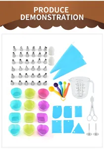 Set de 63 Pièces Ustensiles de Pâtisserie Douilles Inox Moules à Muffins et Spatules