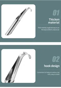 Roestvrijstalen thee-infuser detail met verdikt duurzaam materiaal en handig haakontwerp.