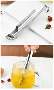 RVS pijp thee-infuser, lange handvat thee filter stick voor losse blad thee.