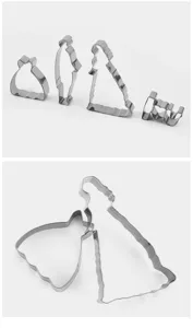 Detail de decoupoir a biscuit en acier inoxydable mariage pour patisserie et cuisine.