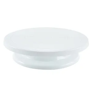Plato giratorio de plástico blanco para tartas soporte rotativo decoración principal