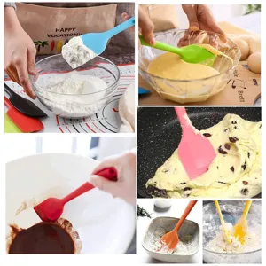 Ensemble de spatules de cuisson en silicone sans coutures, grattoir résistant à la chaleur.