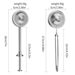 Boule a thé infuseur en acier inoxydable avec poignée et pince pour infusion en vrac.