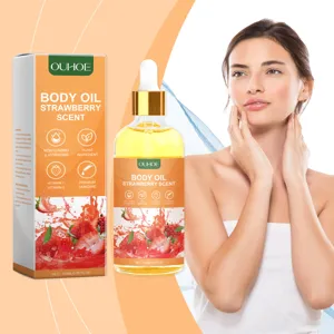 Strawberry Body Oil Moisturizing Hydrating Botanical Extract Body Massage Oil With Vitamins For Daily Skin Care