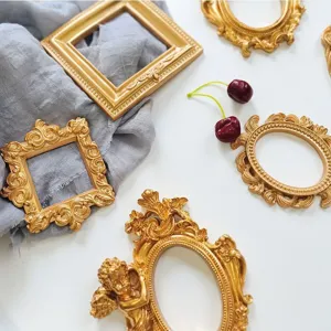 Cornice portafoto in resina vintage stile vittoriano piccolo display per gioielli dettagli