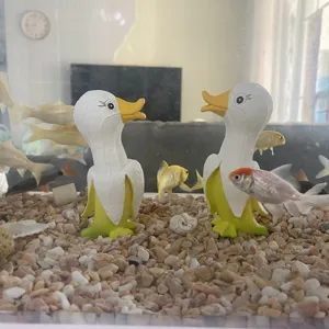 Cute banana duck resin ornament creative funny cartoon animal statue for home and desk decor