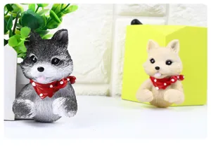 Cute cartoon dog resin wall hook adhesive plug holder cute animal decor for home room organization