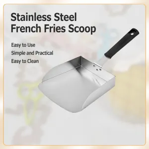 Stainless Steel French Fries Shovel Food Transfer Scoop Heavy Duty Kitchen Popcorn Nut Shoveling Tool