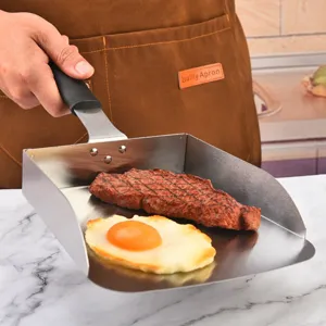 Stainless steel food shovel utility shovel for french fries nuts and popcorn transfer tool
