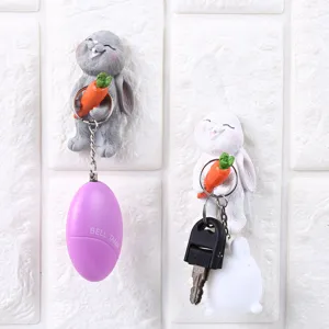 Nettes Cartoon Kaninchen Harz Klebehaken Stanzfreier Wand Schlüssel Handtuchhalter Dekorativer Aufbewahrungshaken Für Küche Badezimmer