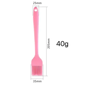 Rosa Silikon Backpinsel fuer Kuechenbaken, hitzebestaendiges BBQ Oelgebaeckwerkzeug.