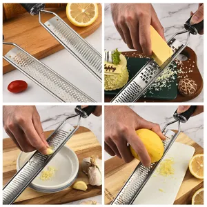 Stainless Steel Cheese Grater Lemon Zester Multipurpose Kitchen Tool Sharp Blade Ergonomic Handle For Home Baking