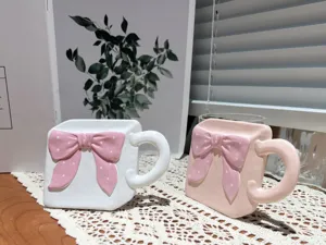 Resin bow coffee mug decorative jewelry dish cute tabletop photography prop set for home decor