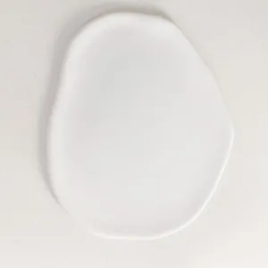White ceramic irregular pebble shaped blank tray plate for photography props and DIY crafts.