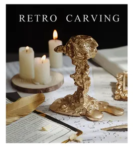 European retro gold candlestick holder creative melting wax home table decor photography prop
