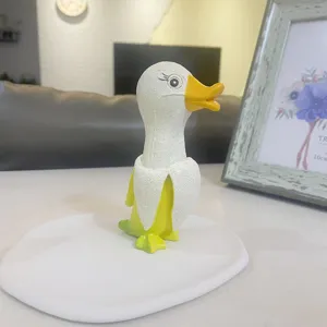 Cute creative banana duck resin ornament detail showcasing funny cartoon design for home decor