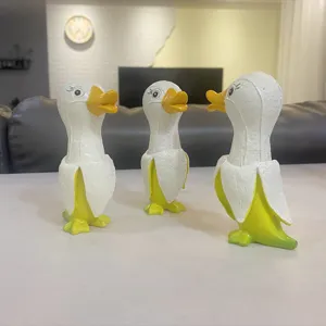 Cute banana duck resin figurine creative funny cartoon home decor ornament gift set