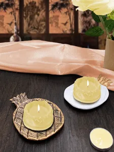 Pineapple resin decorative tray for jewelry and home decor, elegant tabletop storage detail.