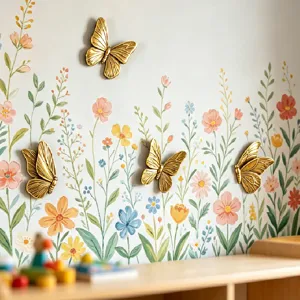 Adesivi murali farfalla dorati 3D in resina effetto metallico decorazione casa