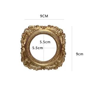 Vintage retro gold photo frame photography prop for small jewelry nail art background decor.