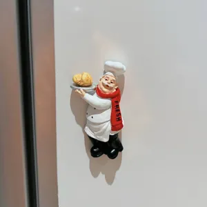 Cartoon chef resin refrigerator magnet home decor cute kitchen message note sticker gift
