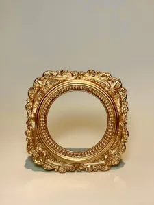Vintage gold miniature photo frame ornate baroque resin prop for jewelry and nail art photography.