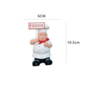 Resin cartoon chef plug holder hook, creative adhesive kitchen power cord storage wall rack.