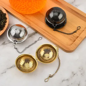 Infuseur à Thé en Acier Inoxydable Avec Chaîne Suspendue et Plateau Égouttoir Filtre à Thé en Vrac pour Maison Bureau Cuisine