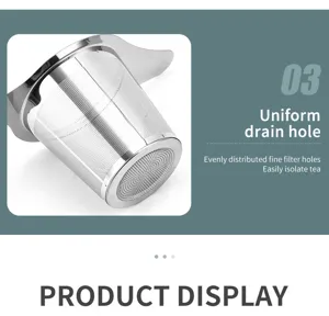 Stainless steel tea strainer infuser fine mesh filter for loose leaf tea and loose powder.