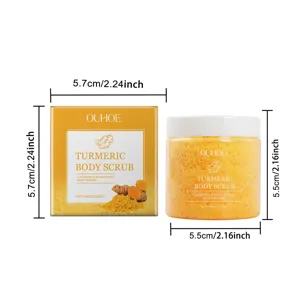 OUHOE turmeric body scrub 100g exfoliating and moisturizing smooth skin care detail view