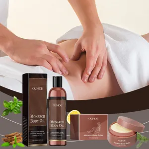 OUHOE Monarch body oil and butter set for deep hydration, nourishing skincare with botanical scent.