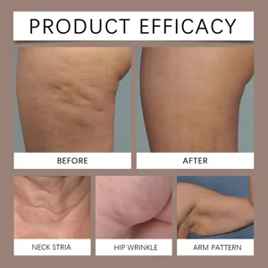 Body care oil product efficacy detail view showing skin moisturizing and smoothing before after.