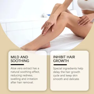 Olio lenitivo per la cura della depilazione con estratto di aloe per pelle liscia.