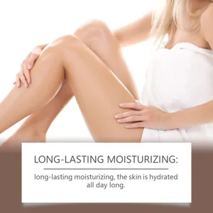 Detail shot of moisturizing body lotion showing smooth skin hydration and long lasting soft care.