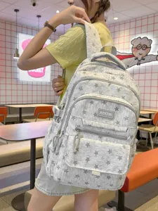 Stylish star pattern backpack for students featuring high capacity and cute design