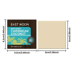 EAST MOON savon solide noix de coco caraibes dimension detail produit illustration vue
