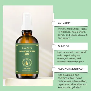 OceAura 100ml feuchtigkeitsspendendes Körperöl Spray mit Glycerin, Olivenöl und beruhigender Aloe.