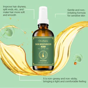 Detailansicht des 100ml feuchtigkeitsspendenden Haar- und Hautöl-Sprays mit goldenem Spritzer.