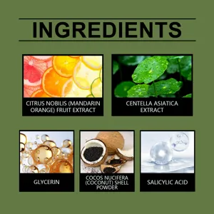 Φυσικά και αγνά συστατικά του HOYGI body scrub με εκχυλίσματα εσπεριδοειδών και σεντέλας.