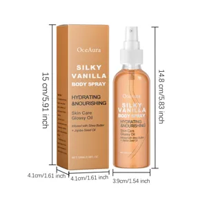 OCEAURA Silky Vanilla Body Spray 100ml, hydrating & nourishing skin care glossy oil.
