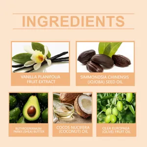 Natural body spray botanical ingredients detail infographic showing nourishing plant extract oils.