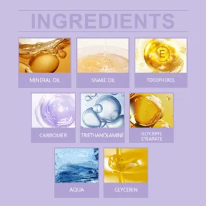 Detailed close-up of product ingredients showing texture and botanical oils for neck care.